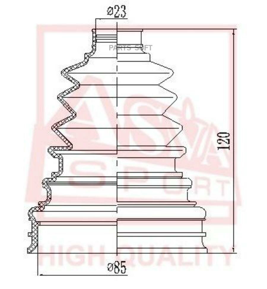 ASBTUN1 ASVA пыльник ШРУС (комплект без смазки) 22x88x119