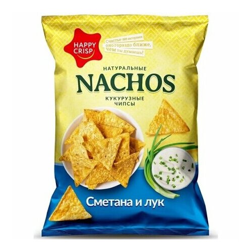 Кукурузные чипсы Nachos со сметаной и луком, 75 гр