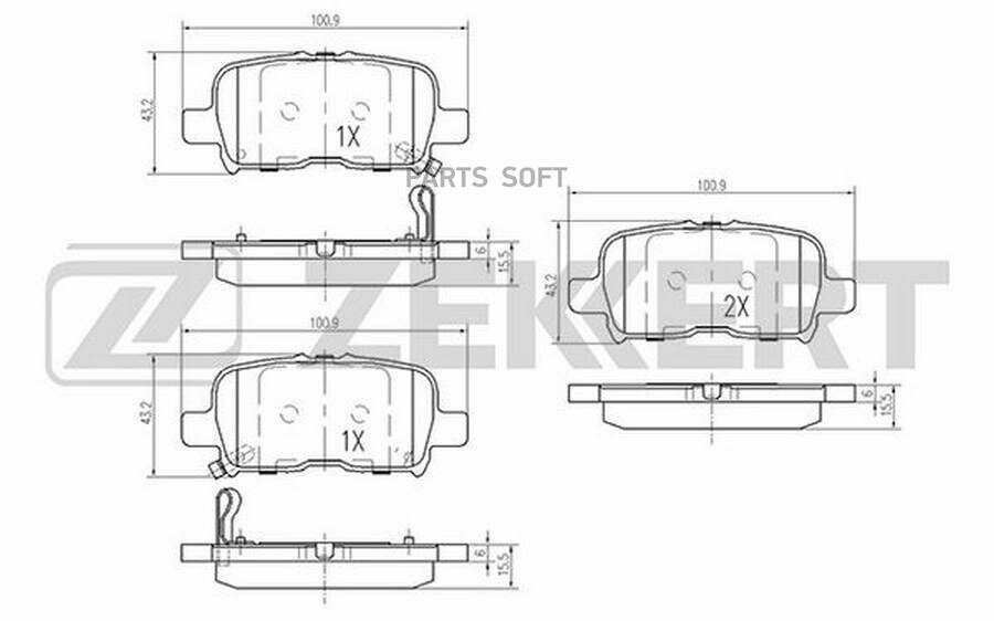 ZEKKERT BS-2158 Колодки торм. диск. передн. Honda Odyssey II III 99-