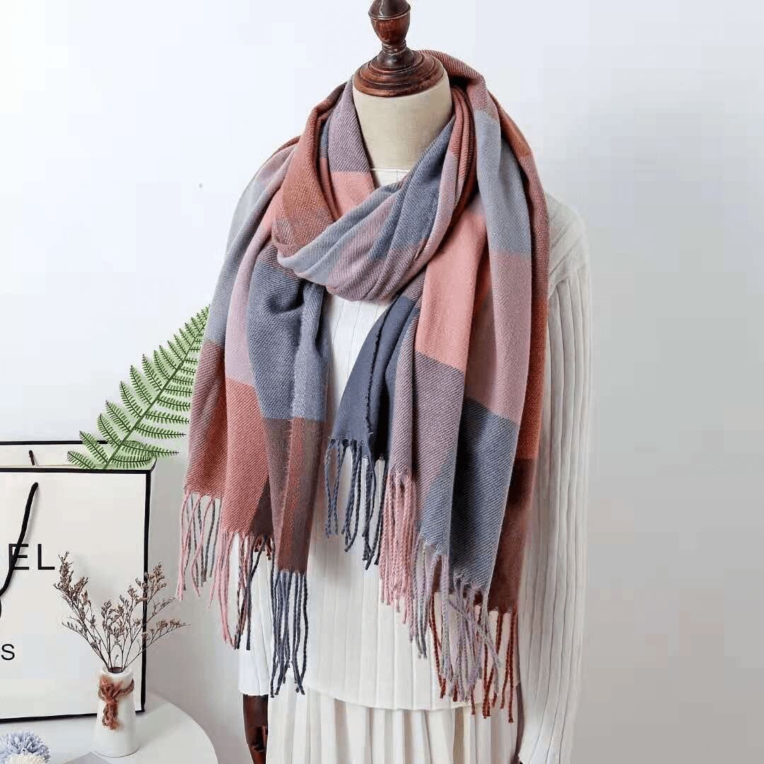 Палантин Cashmere для женщин,180х70 см, серый, фиолетовый, коричневый