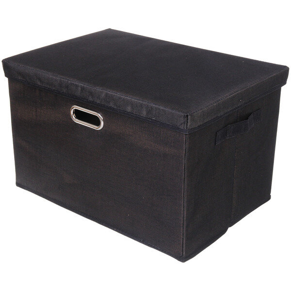 Коробка для хранения вещей складная с крышкой «дэстра» цвет черный 50*35*31см