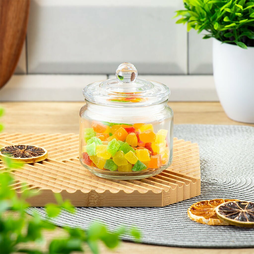 Банка для сыпучих продуктов стеклянная 0.3 л с крышкой герметичная Y4-6230