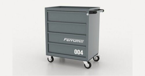 Изображение товара Тележка инструментальная с 4 ящиками, цвет серый, Ferrum 02.004L-9007