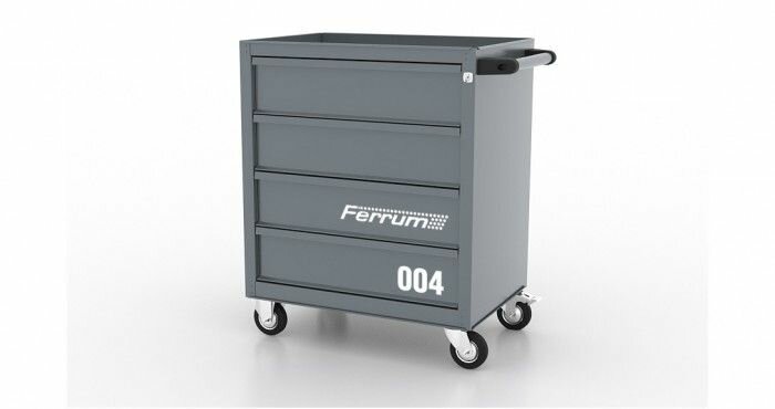 Тележка инструментальная с 4 ящиками, цвет серый, Ferrum 02.004L-9007