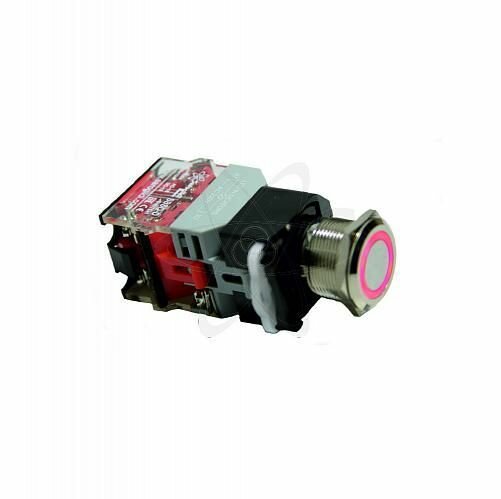 Кнопка HBS1-DY-11E/S (1NO+1NC) с подсветкой красная (R) 10А 230В.