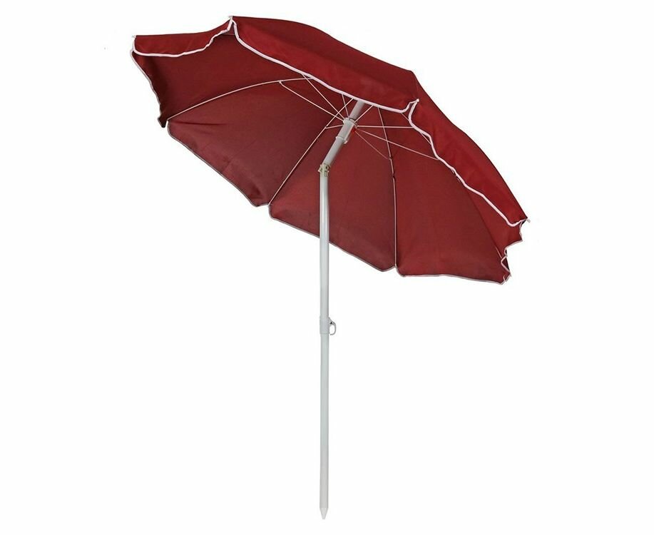Зонт пляжный с наклоном d=220, стойка 28/32мм, полиэстер 210D, красный, E1M