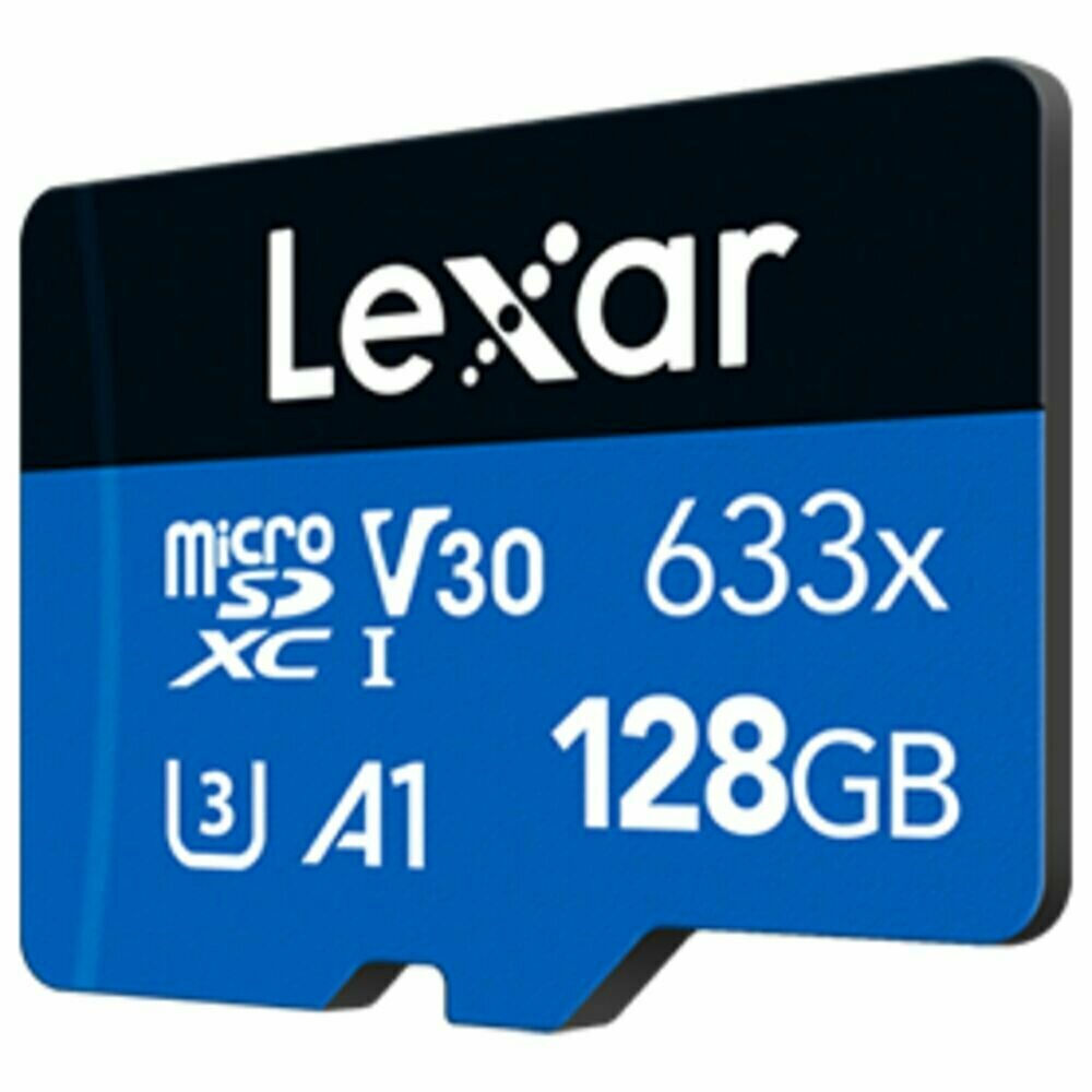 Карта памяти Micro SecureDigital 128Gb Lexar 633x SDXC class 10 (LSDMI128BB633A) + SD адаптер — фото 1