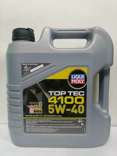 Изображение товара Масло моторное LIQUI MOLY SAE 5W40 Top Tec 4100 4 л, артикул 2195