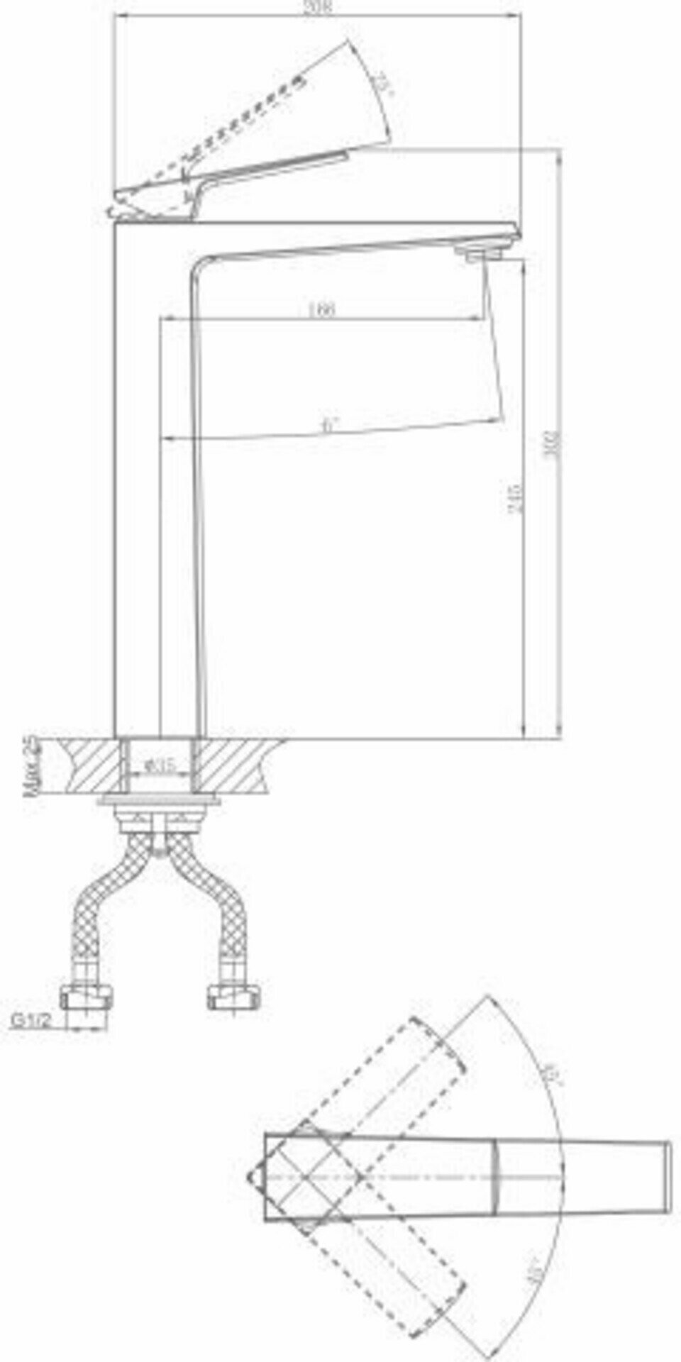 Смеситель для раковины a-five Lily D35 белый с монолитным изливом (А5-1320) — фото 1
