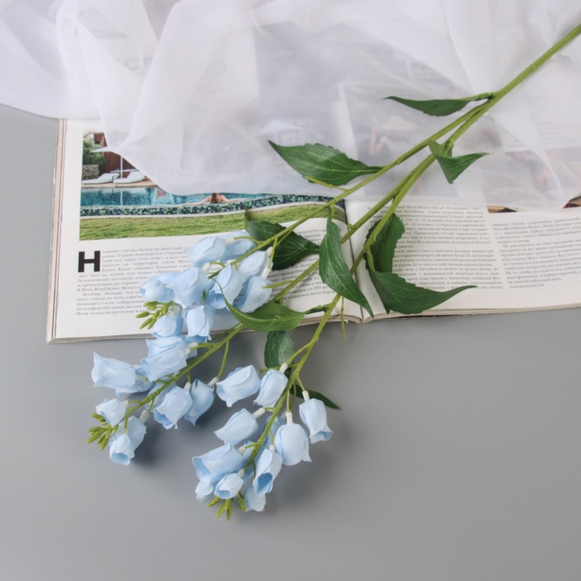 Искусственные цветы Poetry in flowers «Наперстянка» голубые 68см