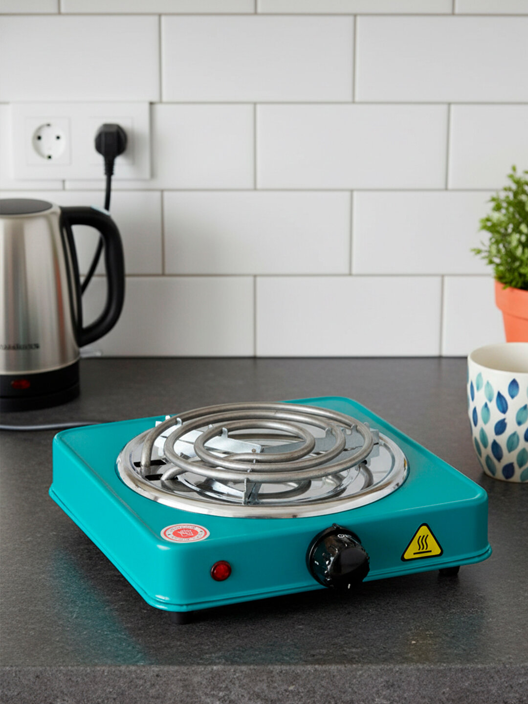 Настольные электрические плиты, компактные, с несколькими режимами нагрева для дома и дачи, 1000Вт, 1 конфорка