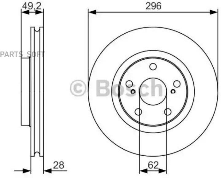 BOSCH 0986479S22 Диск тормозной