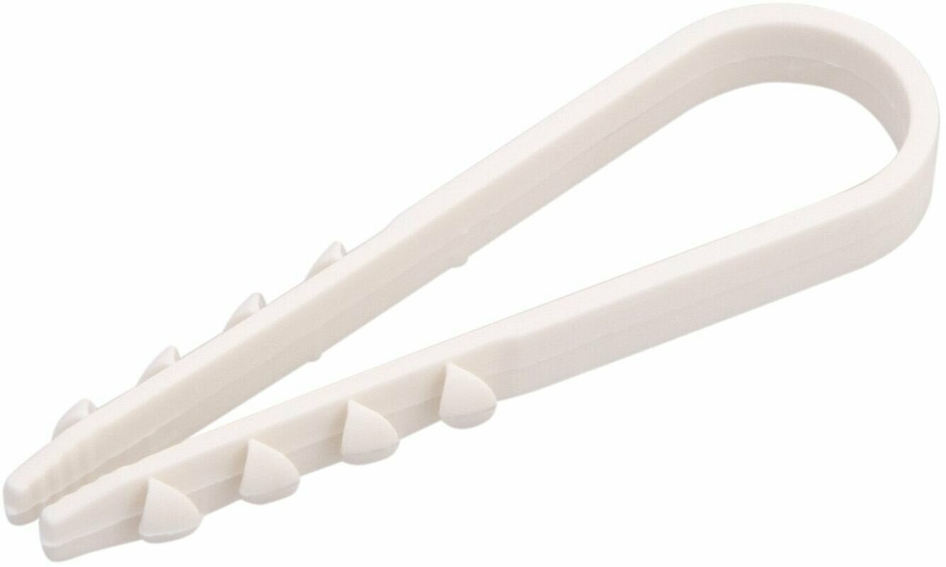 Хомут Rexant 07-4501 Дюбель-хомут белый (100 штук) — фото 1