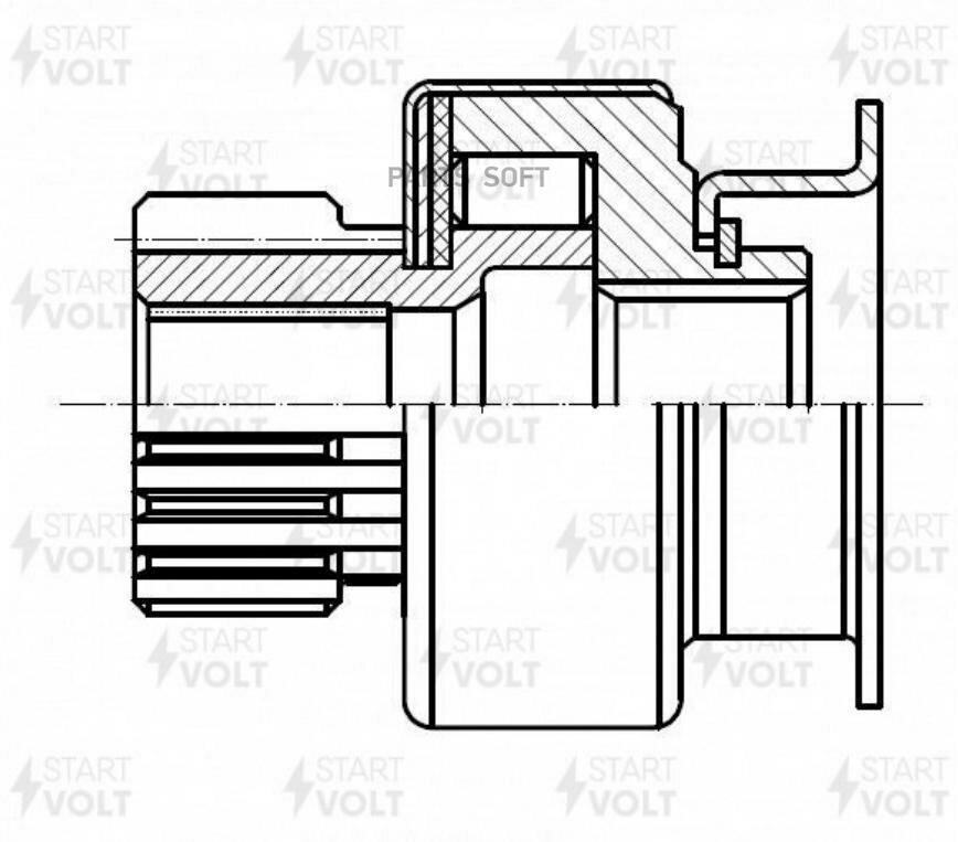 Привод стартера (бендикс) для автомобилей Dodge Neon (99-) 2.0i/Chrysler PT Cruiser (00-) 2.4i StartVolt - фото №10