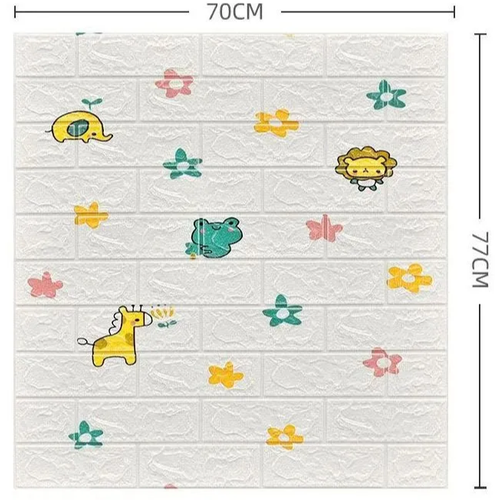 Кирпич белый с рисунком 5 шт. панели самоклеящиеся для стен детские 700*770*5 мм
