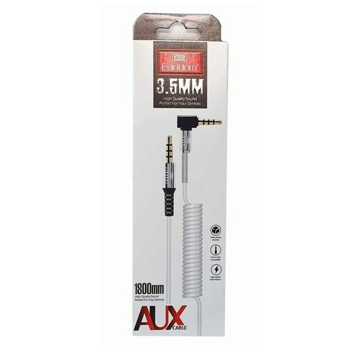 Аудиокабель Earldom ET-AUX23 3,5 mm M-M(L) AUX Cable 1,8 Meter (белый)
