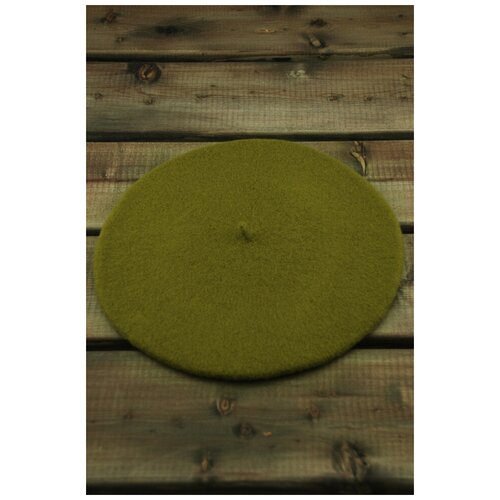 фото Берет классический stigler, демисезон/зима, шерсть, утепленный, размер 57-59, зеленый