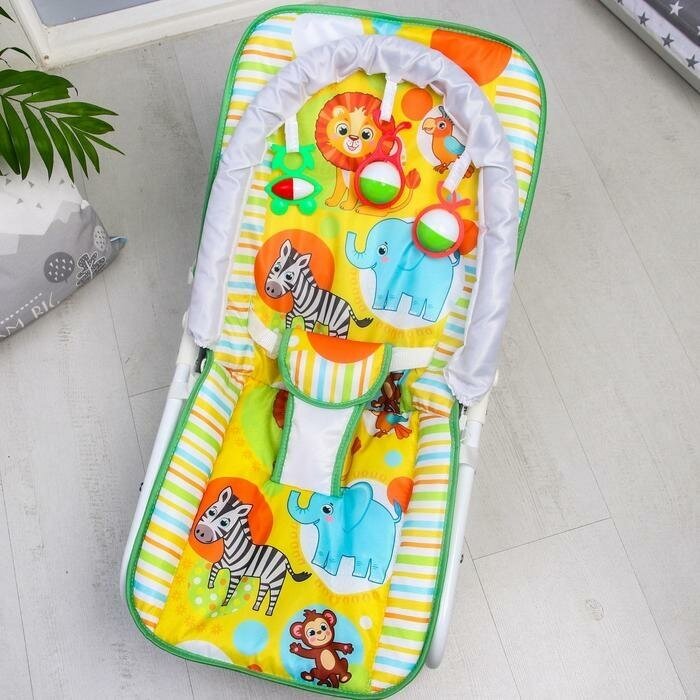 Шезлонг - качалка для новорождённых «Африка», игровая дуга, игрушки микс 3940308