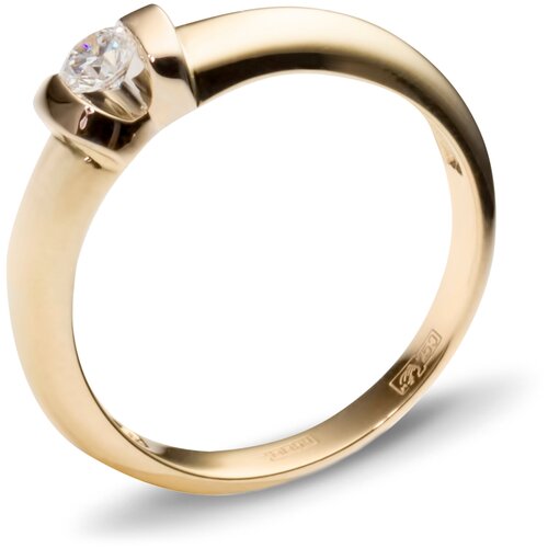 фото Эстет кольцо с 1 бриллиантом из комбинированного золота 750 пробы 01к684832, размер 16