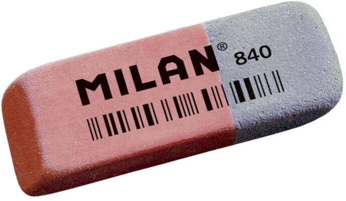 Ластик каучуковый Milan комбинированный, для стирания чернил и графита (CCM840RA)