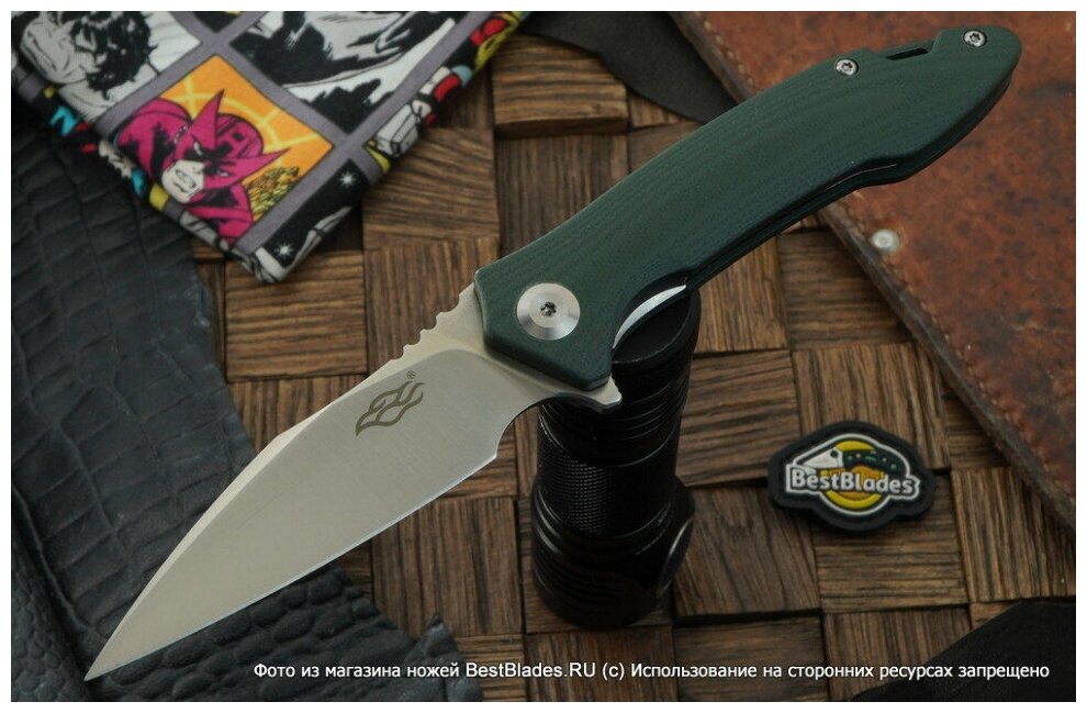 Складной нож Ganzo FH51-GB, сталь D2, рукоять зеленая G-10