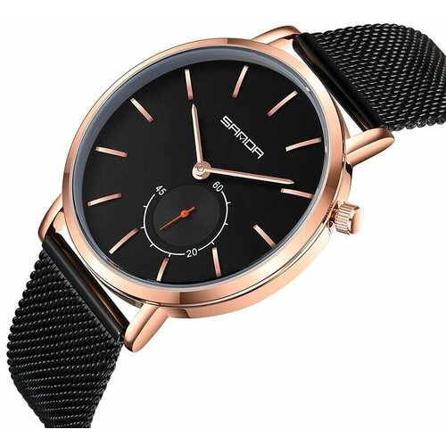 фото Наручные часы sanda, черный, розовый