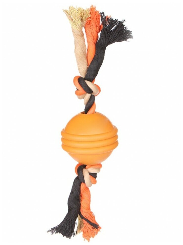 Beeztees 626705 Игрушка д/собак "Sumo Fit Ball" Мяч на канате оранжевый 31,8*7,9*7,9см . - фотография № 4