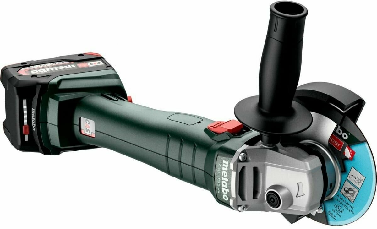 Машина шлифовальная угловая аккумуляторная Metabo W 18 L 9-125 QUICK (без акк, без з/у) - фото №3