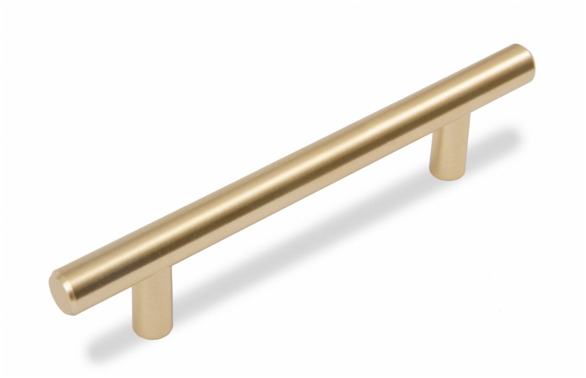 Ручка мебельная рейлинг, расстояние между отверстий 96мм, цвет: Брашированное cатиновое золото, D12