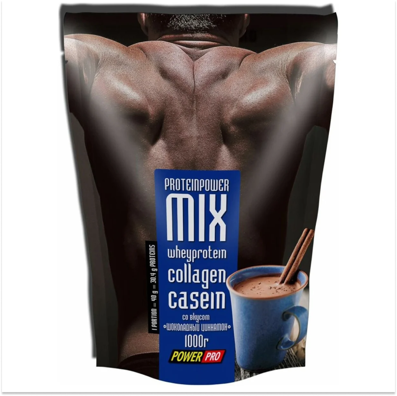 Протеин Power Pro Protein Power Mix для мужчин, 1000 гр, шоколадный циннамон