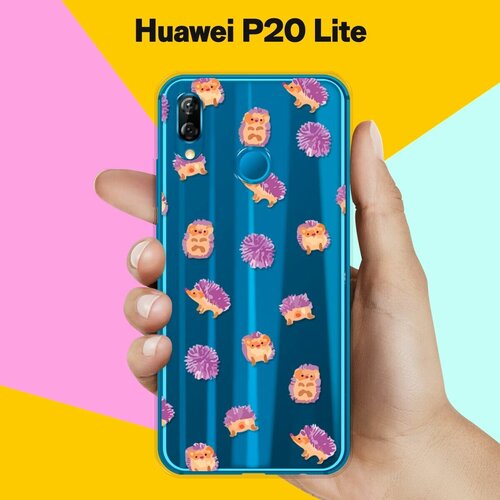 Силиконовый чехол Узор из ёжиков на Huawei P20 Lite силиконовый чехол узор из такс на huawei p20 lite