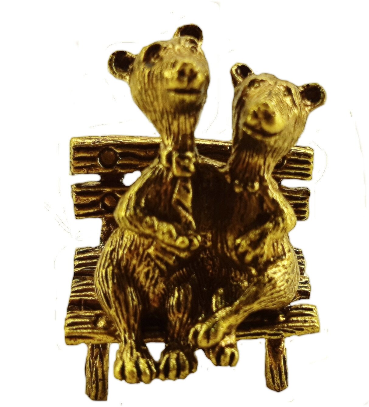 фото Бронзовая статуэтка медведи влюбленные