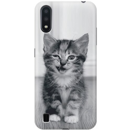 фото Re:pa накладка transparent для samsung galaxy a01 с принтом "котенок с ухмылкой"