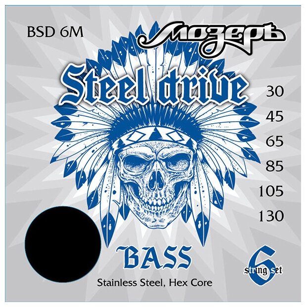 BSD-6M Steel Drive Комплект струн для 6-струнной бас-гитары, сталь, 30-130, Мозеръ