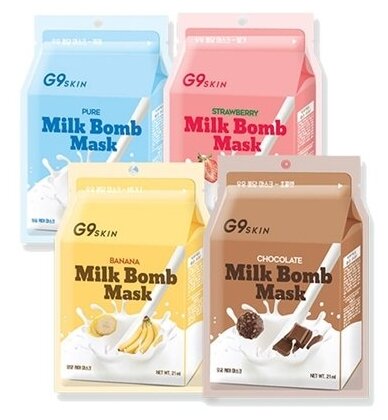 Маска для лица тканевая G9SKIN Milk Bomb Mask Pure 21мл - фото №7