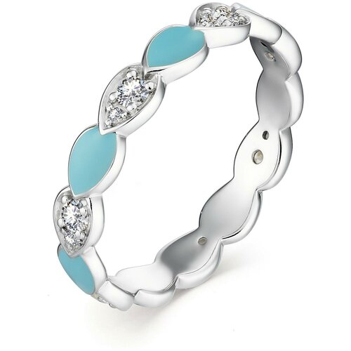 фото Алькор кольцо с 14 фианитами из серебра 01-1305-эм75-00, размер 16