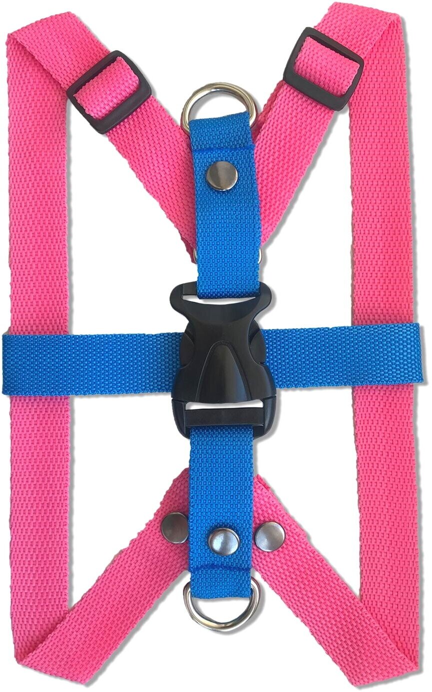 Шлейка для собак Petsare обхват груди 32-46 см, розово-голубой - фотография № 7