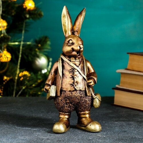 Хорошие сувениры Фигура "Кролик джентельмен с книжкой" бронза, 22х11см