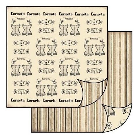 Бумага двухсторонняя для скрапбукинга Корсеты STAMPERIA 31,2 х 30,3 см SBB189