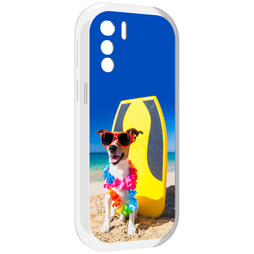 Чехол MyPads Гавайская-собака для UleFone Note 13P задняя-панель-накладка-бампер