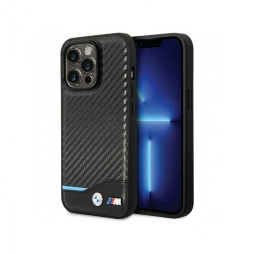  BMW M-Collection PU Carbon with blue line Hard  iPhone 14 Pro Max,   (BMHCP14X22NBCK)