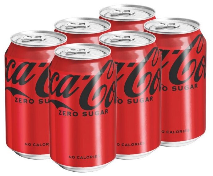 Напиток газированный Coca-Cola Zero Sugar, без сахара, 6 штук