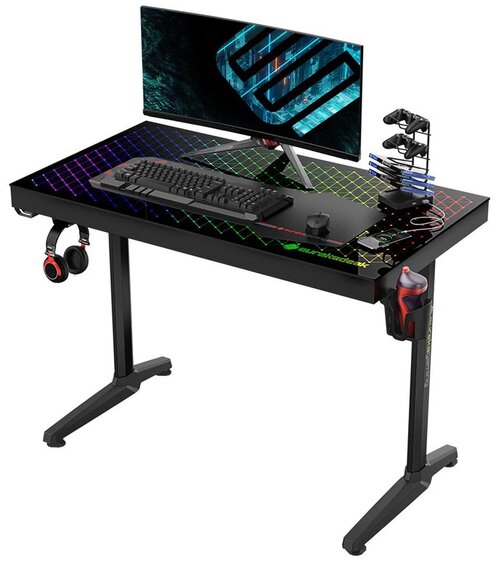 Стол компьютерный EUREKA GTG-I43 Explore Black, RGB