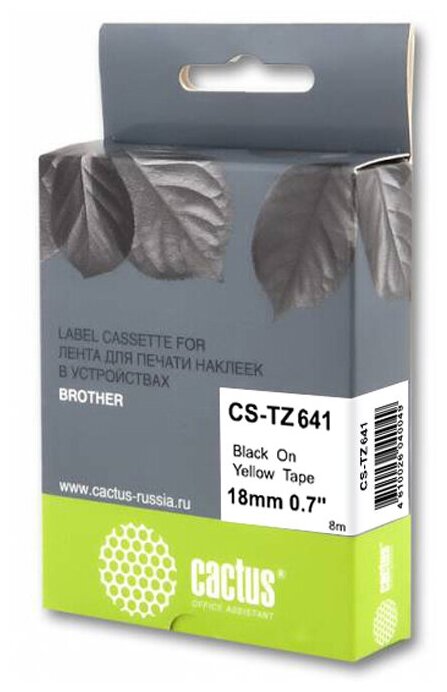Картридж ленточный Cactus CS-TZ641 черный для Brother 1010/1280/1280VP/2700VP - фото №1