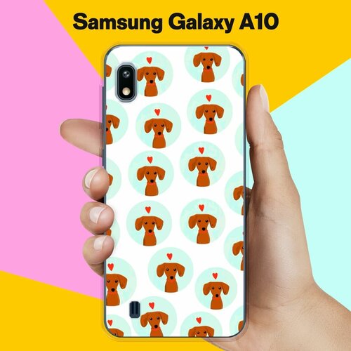 Силиконовый чехол на Samsung Galaxy A10 Узор из такс / для Самсунг Галакси А10 силиконовый чехол узор из такс на samsung galaxy a10