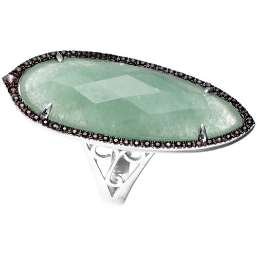 фото Element47 кольцо из серебра 925 пробы с авантюринами и фианитами mr8935-13-aw-001-wg, размер 17