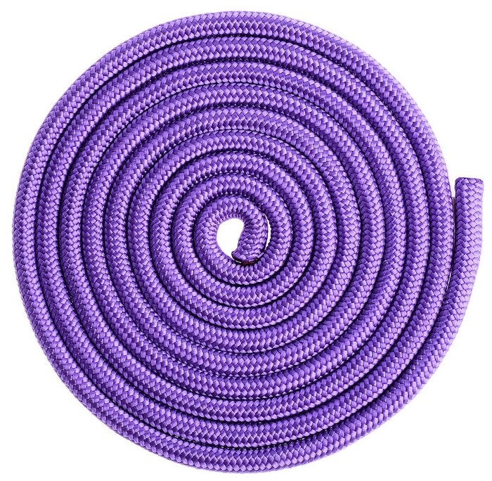 Скакалка гимнастическая утяжелённая, верёвочная, 2,5 м, 150 г, цвет фиолетовый