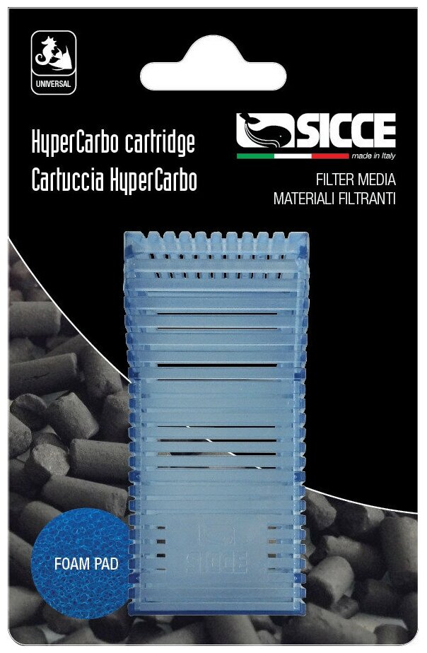 Фильтрующий материал для фильтра Sicce Miсron уголь+губка Hypercarbo 1шт /картридж (67645) .