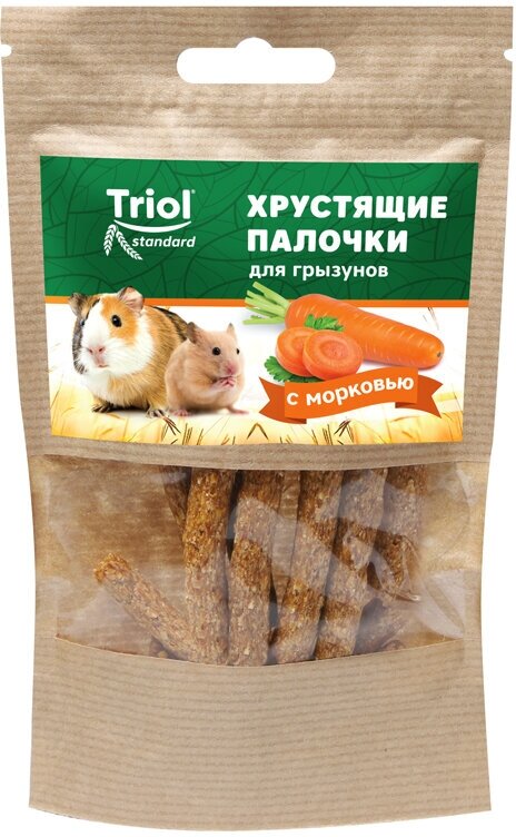 Лакомство Triol Original для грызунов Хрустящие палочки с Морковью 30гр