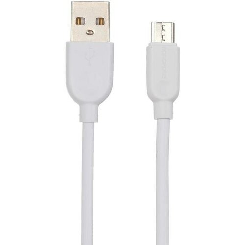 Кабель Borofone Bх14, micro USB - USB, 2,4 А, 1 м, белый блок питания сетевой 2 usb borofone ba39a speedway 2400ma пластик qc3 0 кабель микро usb цвет белый